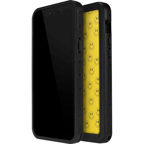 Happy Face Pattern iPhone 15 Plus Waterproof Case